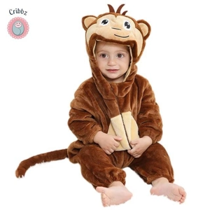 Hooded Flannel Baby Romper Jumpsuit