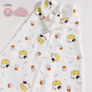 Cotton Cartoon Hooded Baby Bathrobe