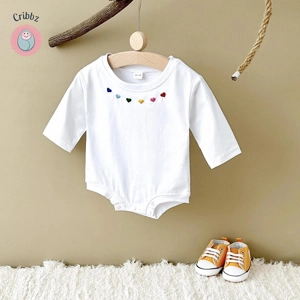 {Baby Girl Heart Bubble Romper