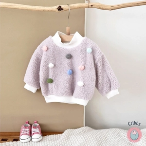 Purple Winter Sweater for Newborn Girls