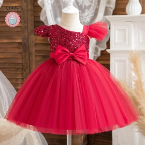 Elegant Toddler Girls Sequins Party Dress