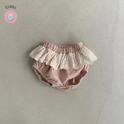 {Girls Lace Bloomer Toddler Shorts title=