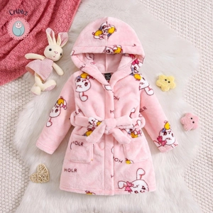 Cozy Easter Bunny Flannel Robe for Kids