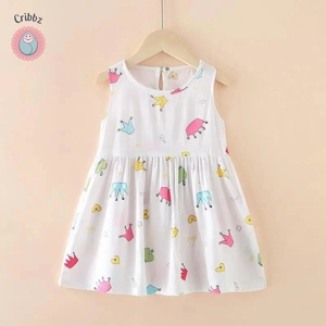 Girls Summer Sleeveless Floral Print Dress