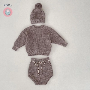 Newborn Knit Pullover and Shorts Set