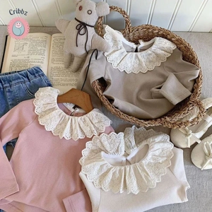 Girls Lace Ruffled Collar Blouse