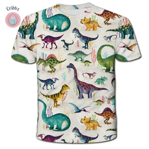 Dinosaur Print Summer T-Shirts for Kids
