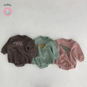 Dinosaur Fleece One-Piece Baby Bodysuit