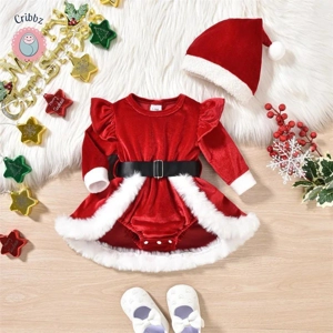 Newborn Christmas Santa Romper Outfit