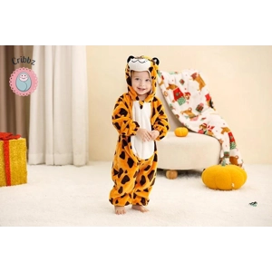 Hooded Flannel Baby Romper Jumpsuit