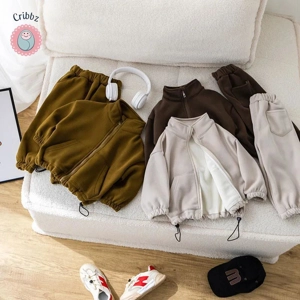 Winter Kids Thicken Overcoat and Pants Set