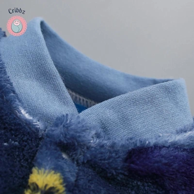 Warm Flannel Baby Jumpsuit and Jacket title=