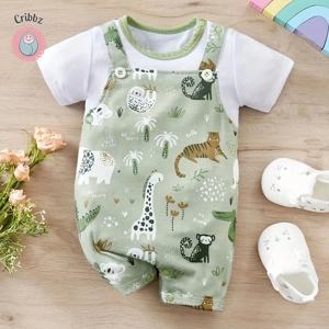 Adorable Infant Zoo Animal Print Romper