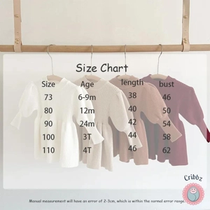 Girls Knit Puff Sleeve Sweater Dress