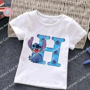 Stitch Letter Kids Cartoon Tee