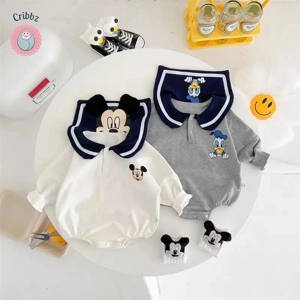 Spring Mickey Baby Bodysuit - Cute Cotton Jumpsuit