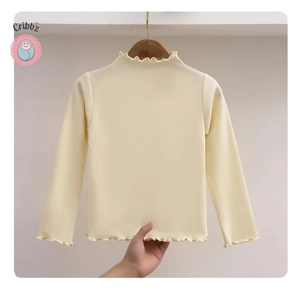 Girls Black Fungus Edge Long Sleeve T-shirt