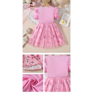 Trendy Floral Bow Dress for Girls