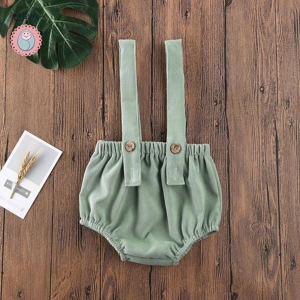 Cute Corduroy Suspender Rompers for Babies