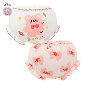 Kids Cotton Bow Dot Underwear Shorts