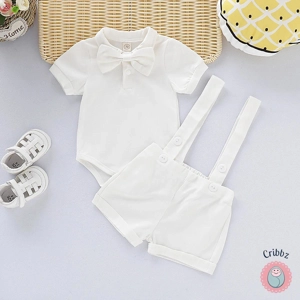 Newborn Baby Boy Bowtie Outfit Set