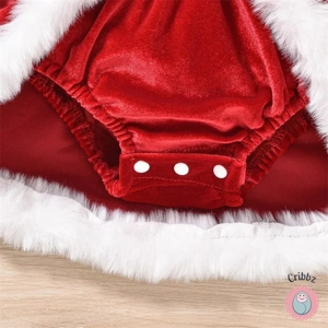 Christmas Infant Girls Velvet Bodysuit Dress
