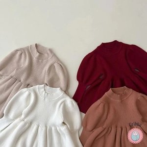 Autumn Vintage Style Puff Sleeve Dress