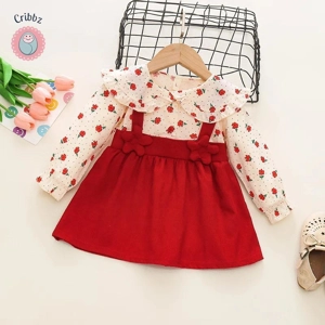 Autumn Floral Dress with Doll Collar