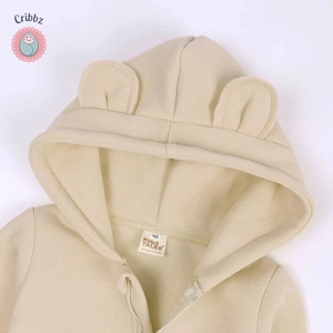 Cozy Bear Hoodie Romper for Infants