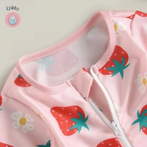 Flamingo Flower Print Baby Girl Swimwear