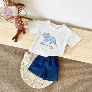Cartoon Dinosaur Summer Outfit for Babies