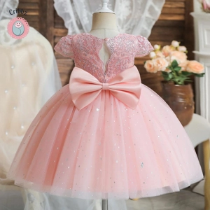 Elegant Backless Bow Baby Dress