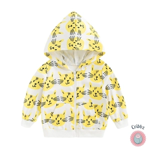 Baby Long Sleeve Zippered Hooded Coat