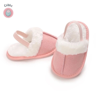 Cute Fluffy Baby Slippers for Toddlers title=