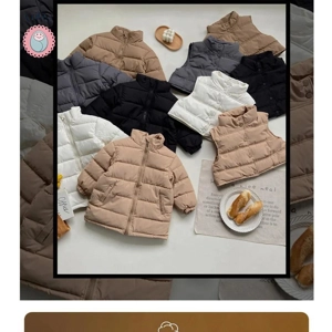 Winter Kids Thick Vest Parka Set