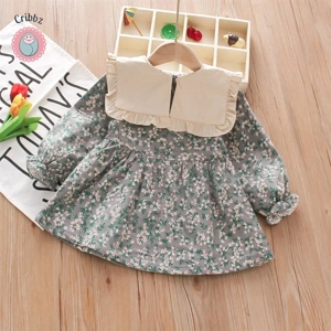 Floral Lace Puffy Sleeve Girls Dress