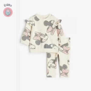 Cute Minnie Long Sleeve Hoodie Set