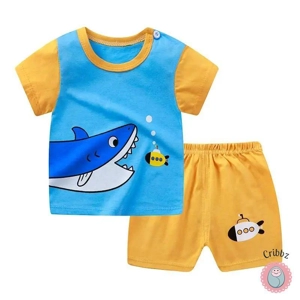 Summer Cartoon T-Shirt and Shorts Set