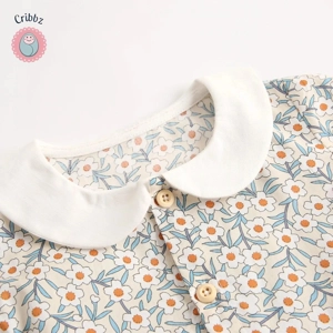 Cute Floral Long Sleeve Baby Bodysuits