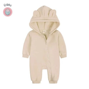 Cozy Bear Hoodie Romper for Infants