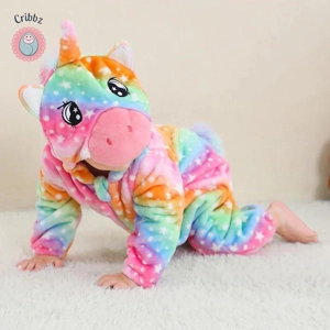 Winter Dinosaur Hooded Baby Jumpsuit