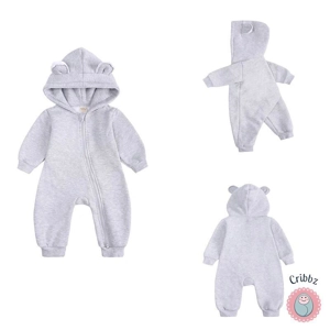 Newborn Bear Hoodie Jumpsuit Outfit
