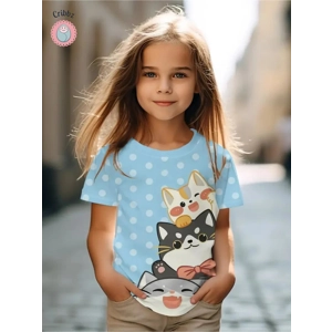 Cribbz Kawaii Cartoon Cat T-Shirt
