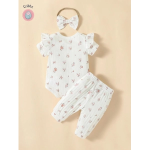 Floral Cotton Baby Girls Summer Outfit
