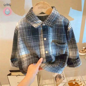 Vintage Plaid Casual Shirt for Kids