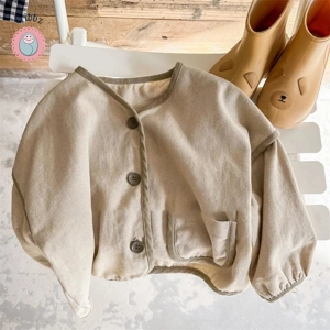 Kids Long Sleeve Cotton Cardigan Coat