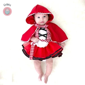 Newborn Baby Girls Red Riding Hood Dress