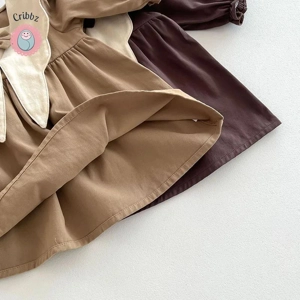 Retro Ruffle Bow Knot Dress for Girls