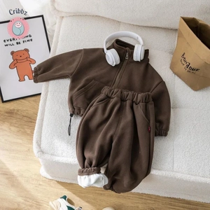 Winter Kids Thicken Overcoat and Pants Set