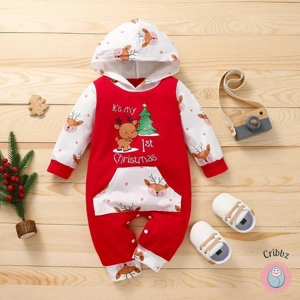 Christmas Newborn Baby Romper with Hoodie
